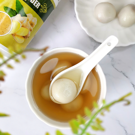 Peanut Tang Yuan in Ginger Syrup