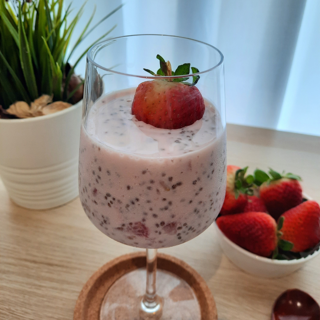 Strawberry & Coconut Chia Seed Pudding