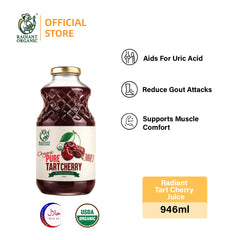 Radiant 100% Organic Tart Cherry Juice 946ml – High antioxidant, Support General Health