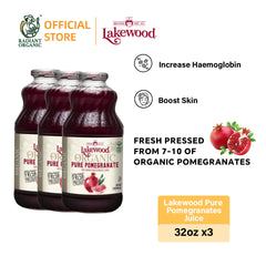 [BUNDLE DEAL 3 BOTTLES] Lakewood Organic PURE Pomegranate Gluten Free (32oz)
