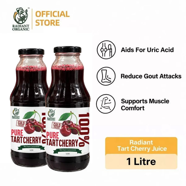 [Twin Pack] Radiant Pure Tart Cherry Juices 1 Litre x 2 Bottles Drink Tart Cherry