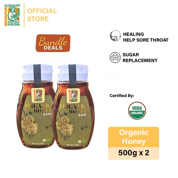 [Twin Pack] Radiant Organic Honey (500g x 2 Bottles) Madu Asli Halal