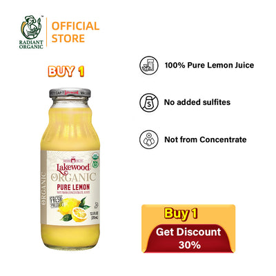 Lakewood Organic PURE Lemon Juice 12.5Oz (370ml)