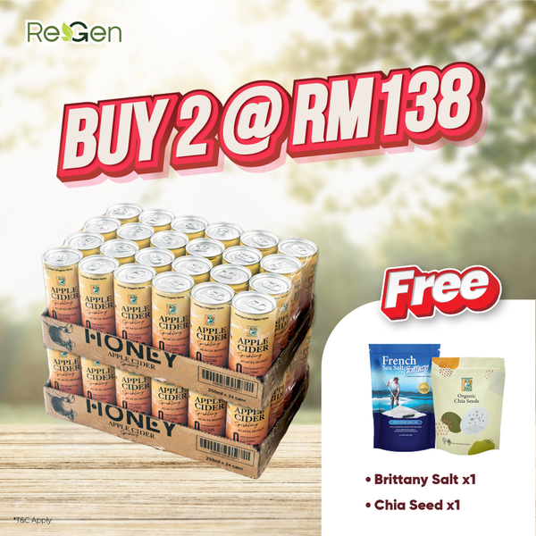 [2X24 cans/CARTON] Honey Apple Cider Sparkling Drink 250ml