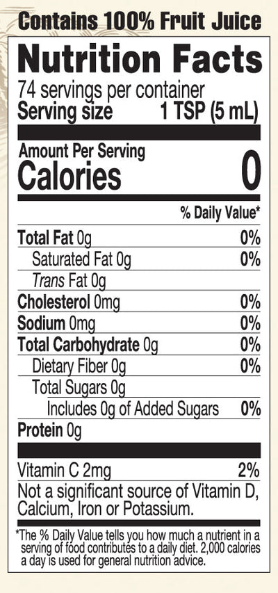 Lakewood Organic Lemon Fresh Fruit Juice Nutrition Facts