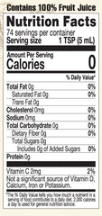 Lakewood Organic Lemon Fresh Fruit Juice Nutrition Facts