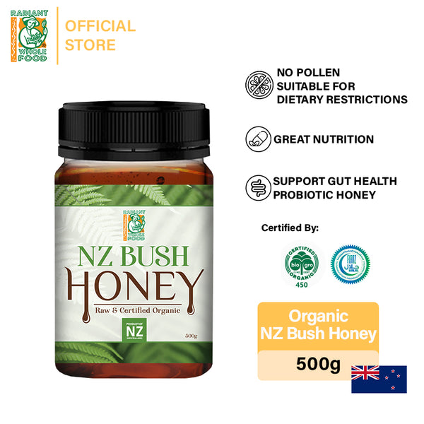 Radiant Organic NZ Bush Honey (500g) Madu Asli Halal