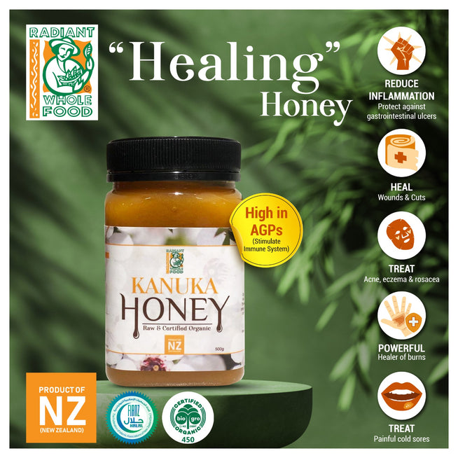 Radiant Organic Kanuka Honey (500g) Madu Halal
