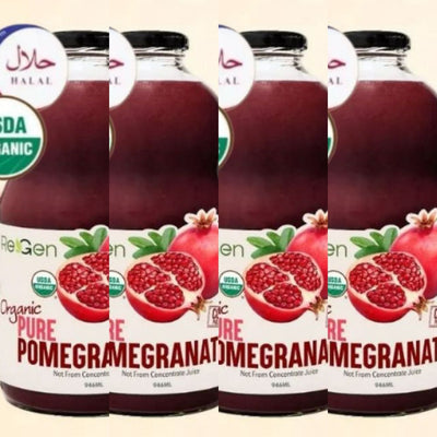 [Bundle of 4]REGEN 100% Organic Pomegranate Juice 石榴汁 –Cholesterol, Heart & Skin Support, Jus Delima Organik