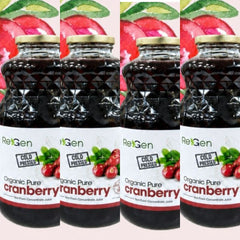 [Bundle of 4]REGEN 100% Organic Cranberry Juice 946ml – Good for UTI & Urinary Health, Jus Cranberi Organik