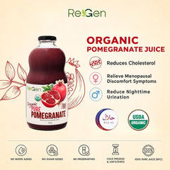 [Bundle of 4]REGEN 100% Organic Pomegranate Juice 石榴汁 –Cholesterol, Heart & Skin Support, Jus Delima Organik