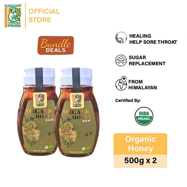 [Twin Pack] Radiant Organic Honey (500g x 2 Bottles) Madu Asli Halal