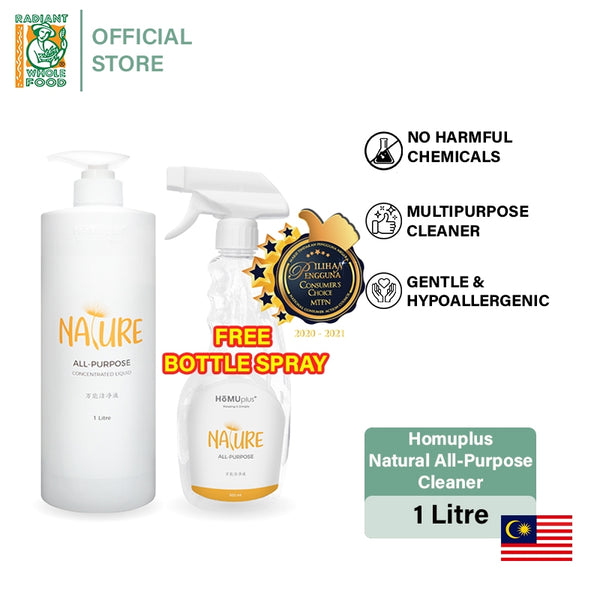 HOMUplus+ Nature All-Purpose Concentrated Liquid Cleaner 1 Litre Free Spray Bottle