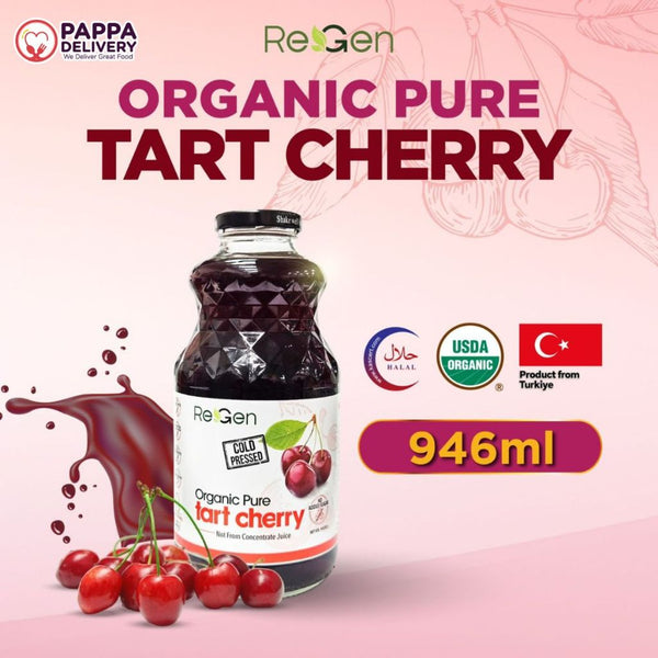 [Twin Pack] ReGen (HALAL) Organic Pure Tart Cherry Juices 320z x 2 Bottles Drink Tart Cherry