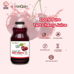 REGEN 100% Organic Tart Cherry Juice 946ml – High antioxidant, Support General Health