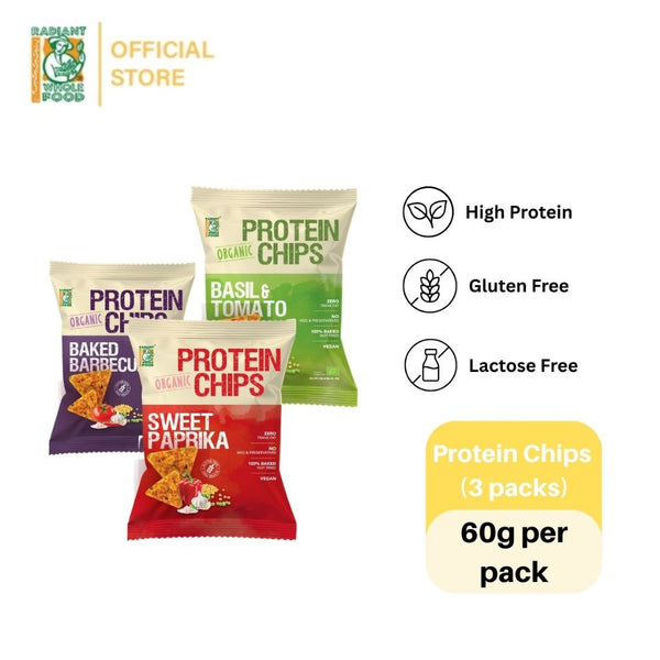 [3 Flavors] Radiant Protein Chips- Sweet Paprika, Basil & Tomato, Barbecue