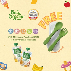 [FREE GIFT] Only Organic Infant Silicone Spoon Fork Set