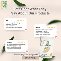 Radiant Organic Unrefined Cane Sugar (500g)