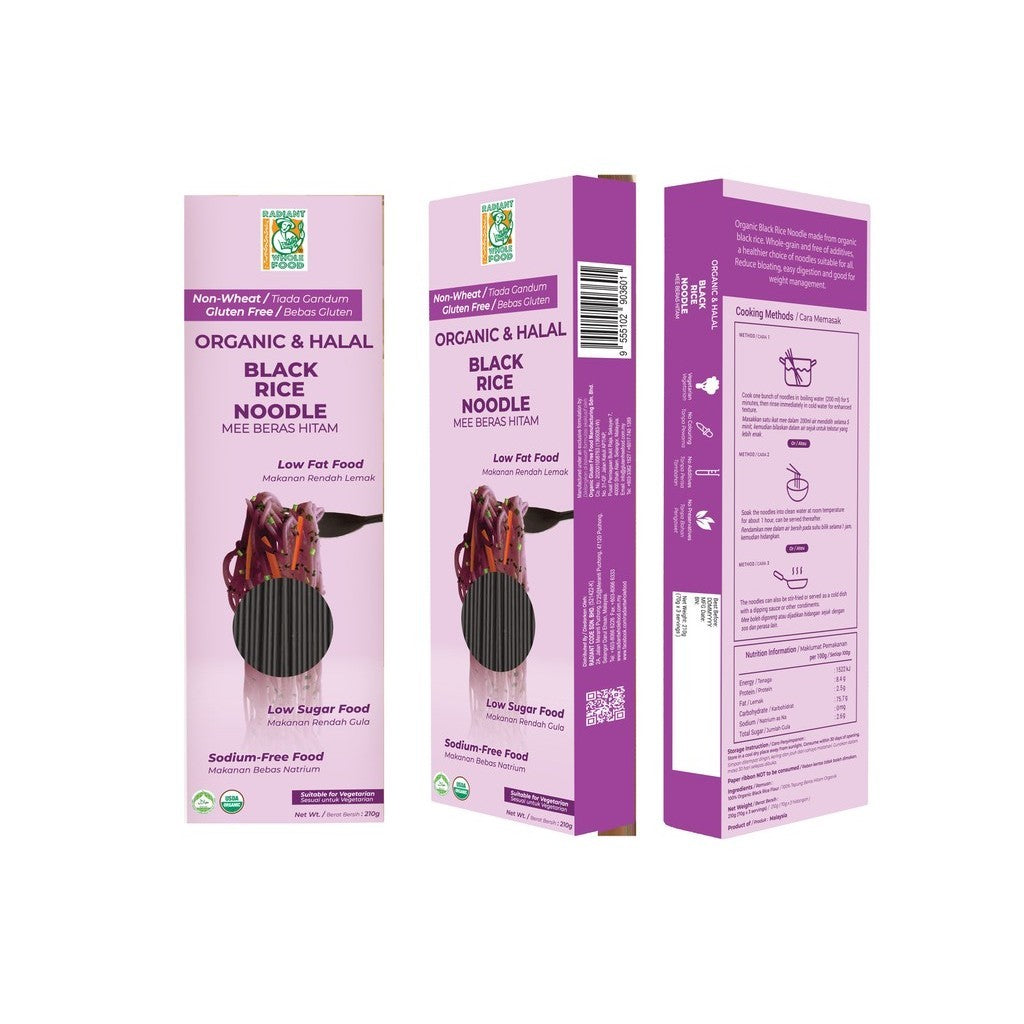 Radiant Gluten Free Noodle - Black Rice Noodle (210g) – Radiant Whole Food