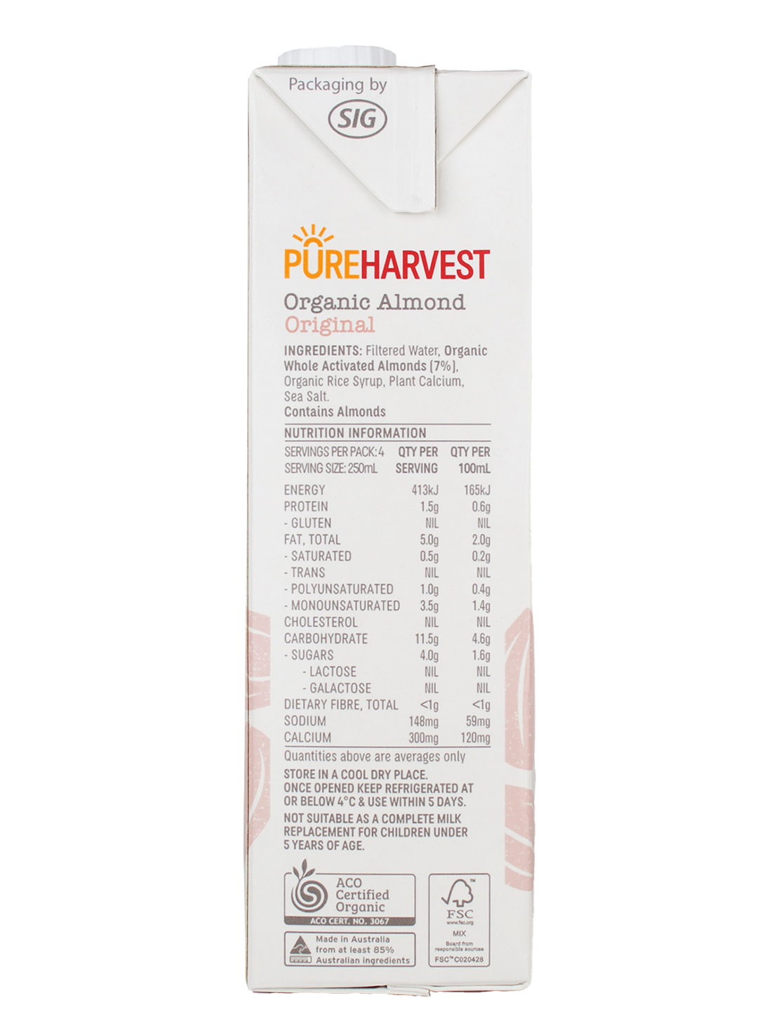 Pure Harvest Almond Milk Radiant Whole Food Organic Food Delivery