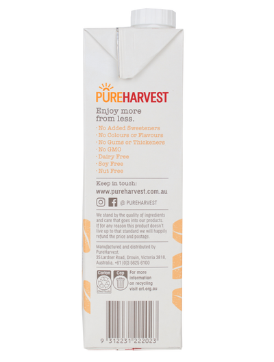 PureHarvest Oat Milk - Unsweetened Nutrition