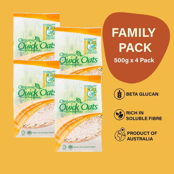 [Family Pack] Radiant Organic Quick Oats (500g x 4 Packs)