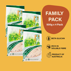[Family Pack] Radiant Organic Rolled Oats (500g x 4 Packs)