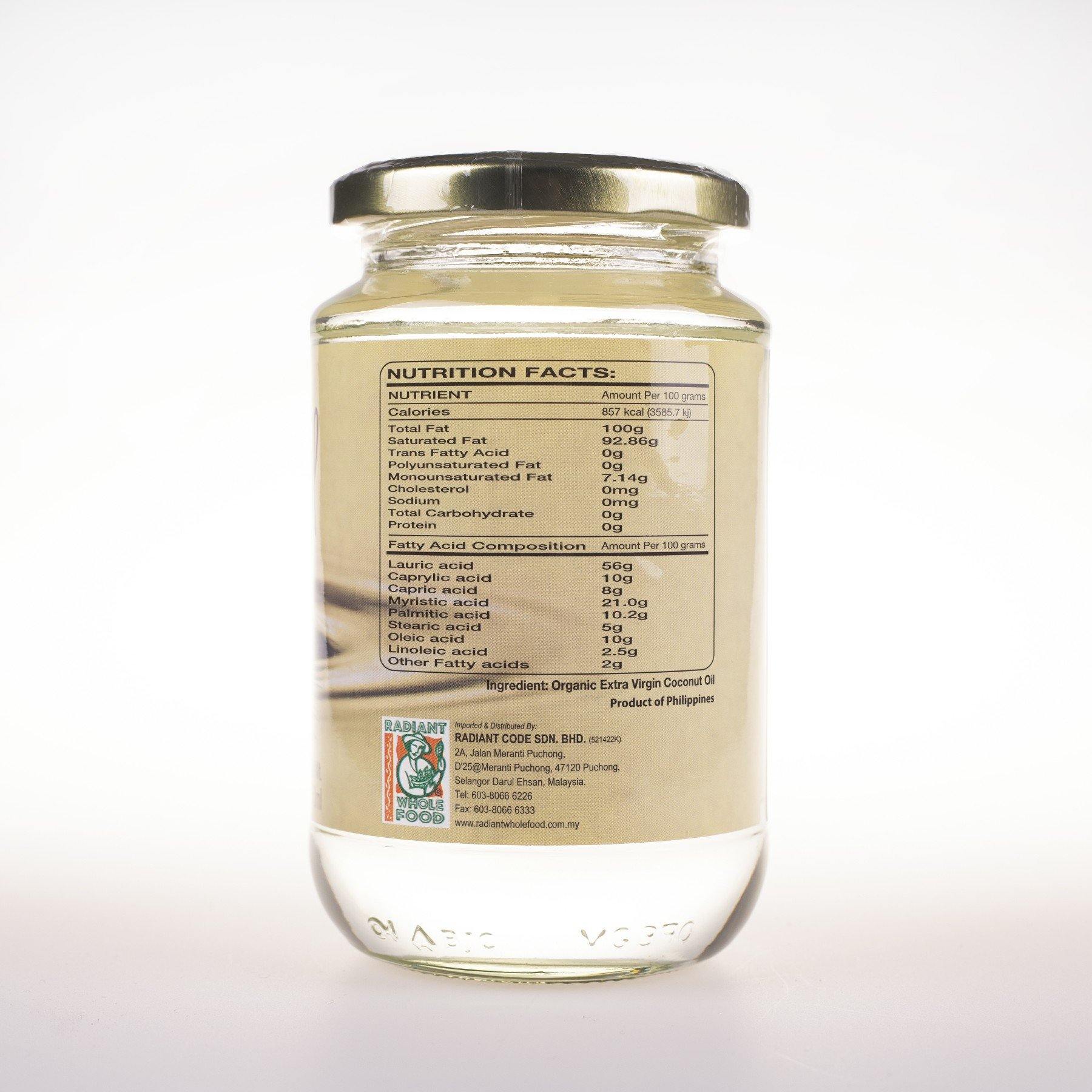 Radiant Organic Extra Virgin Coconut Oil Radiant Whole Food Organic